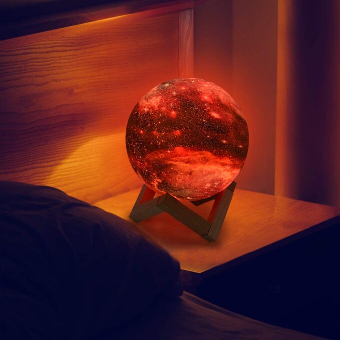 Moon Lamp, 16 Colors 15cm LED 3D Moon Light - Color - Image 4