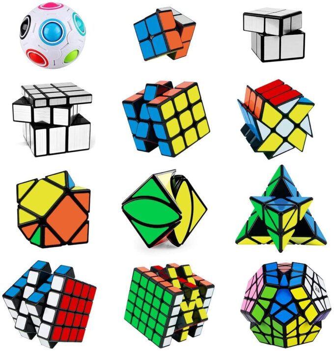 Speed Magic Cube Set 12 Pack Bundle, Rainbow Puzzle Ball - Image 2