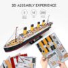 CubicFun 3D Jigsaw Puzzles for Adults LED Titanic Ship - Image 4
