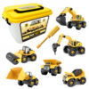 Diy 6 in 1 Construction Vehicles Excavator Truck Toy