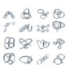 Unlock Metal Puzzle Set Brain Teasers - 16 Pack - Image 2
