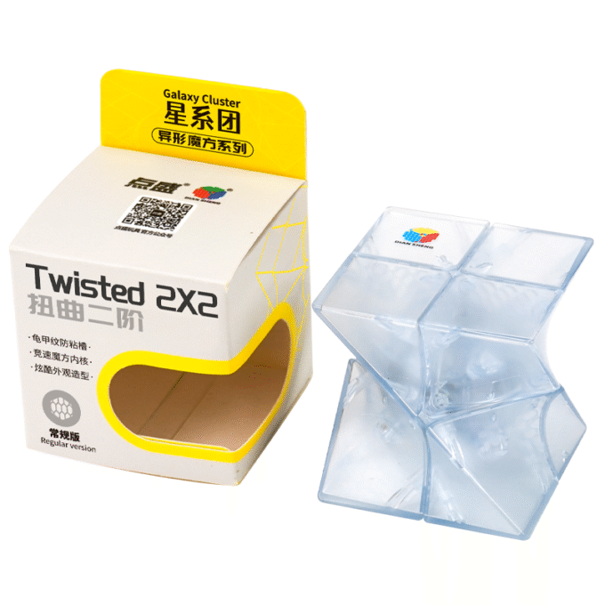 DianSheng Twisted 2x2 Cube Transparent